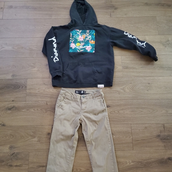 Diamond hoodie with RSQ London Skinny chino pant 16 - Picture 1 of 5
